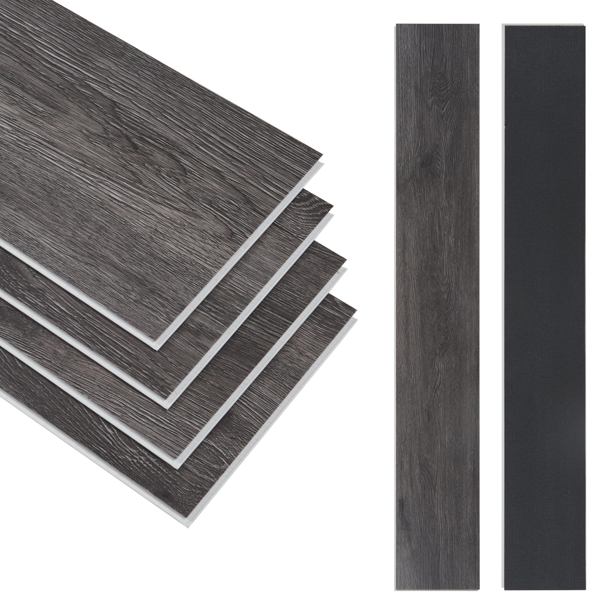 NEU.HOLZ Set 10 Listoni di Pavimento SPC a Incastro Click Effetto Legno Tavole da 122x18 cm con Copertura cca.2,2 m² Pavimentazione per Interni Casa Ufficio - Rovere Scuro