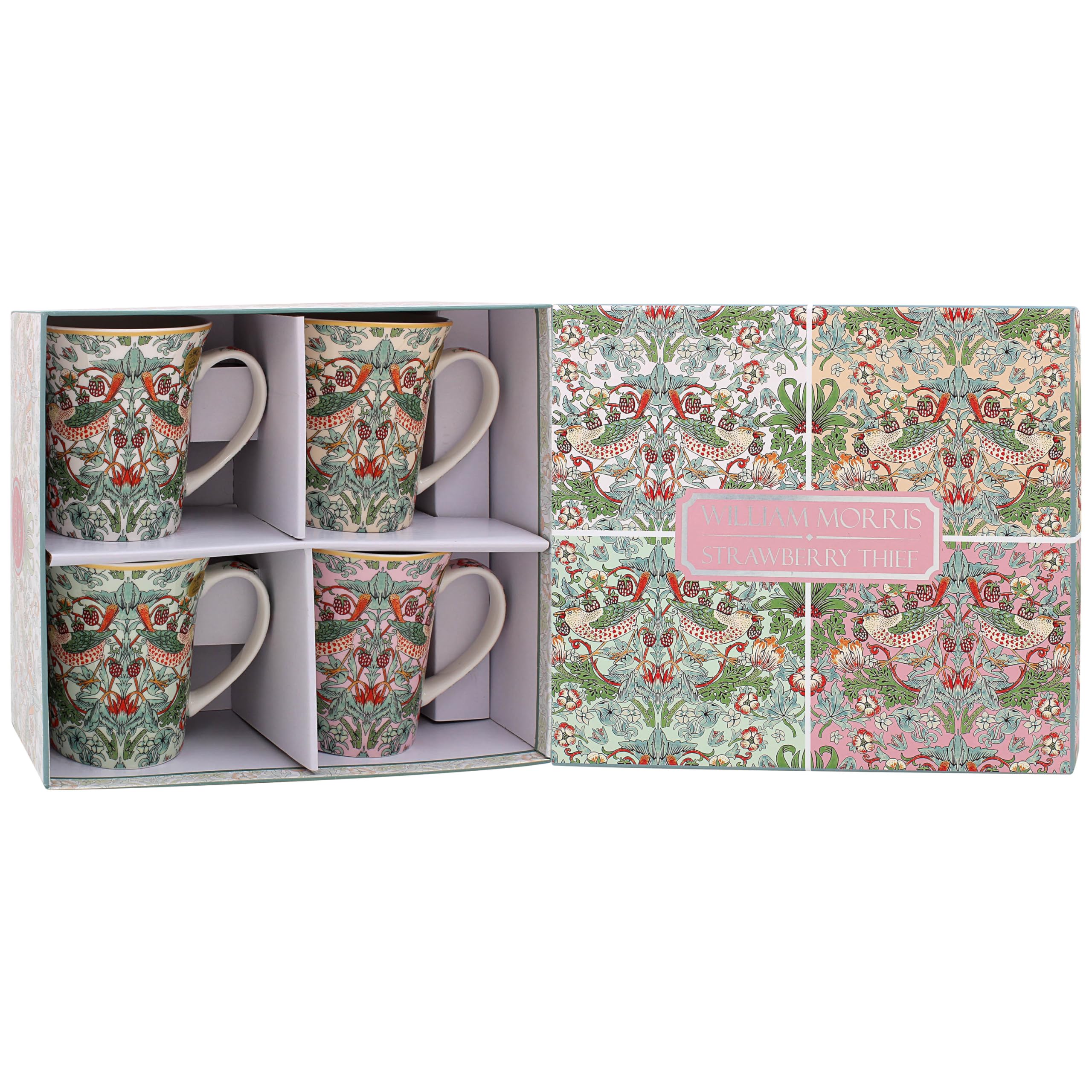 Lesser & Pavey Men's Strawberry Thief The Leonardo Collection William Morris Lustre Mugs For Home & Kitchen | Newly Designed Mugs For Tea & Coffee | Lovely Cup For Gifts & Birthday Gifts For Wo