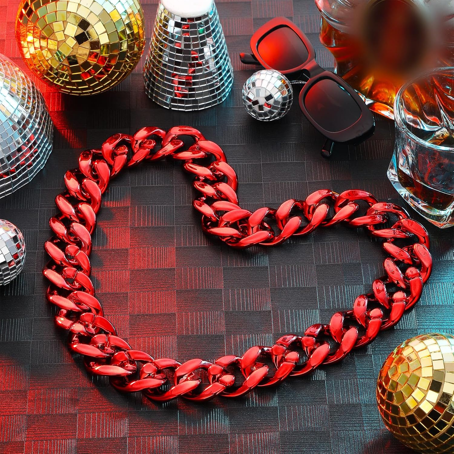 Big Chain Necklace Detachable Hip Hop Rapper Fake Chain Plastic Necklace 80s 90s Costume - Image 5