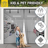 Vista 5 de AUGO Pantalla de Puerta de Garaje con Cierre Magnético – Puertas Mosquitero de Garaje para Garaje de 1 Auto Desplegable – Malla de Puerta Mosquitero