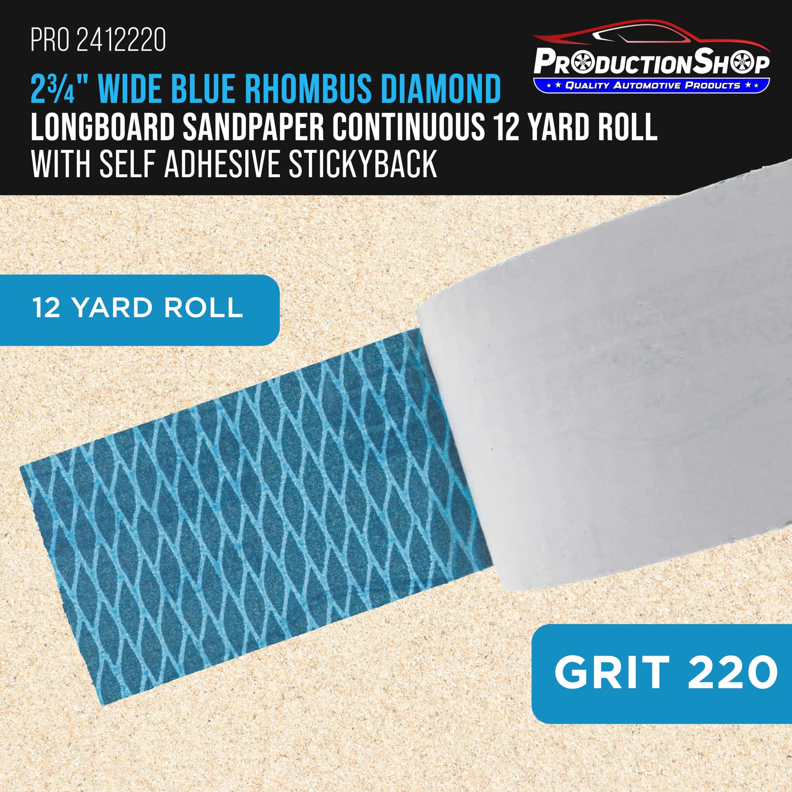 Longboard Sandpaper Roll - 220 Grit, 12 Yard -2