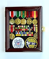 Vista 1 de XS - Caja de exhibición militar para medallas, pasadores, parches, insignias, cintas, insignias, 98% con bloqueo UV