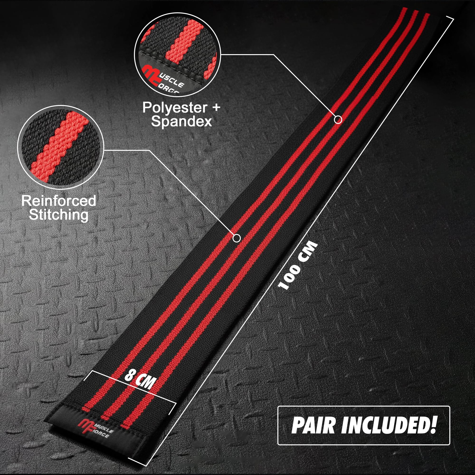 Gomitiere per Palestra, Powerlifting e Bodybuilding – Fasce Elastiche con Chiusura Regolabile – Supporto per la Stabilizzazione Articolare e la Prevenzione degli Infortuni – Set da 2