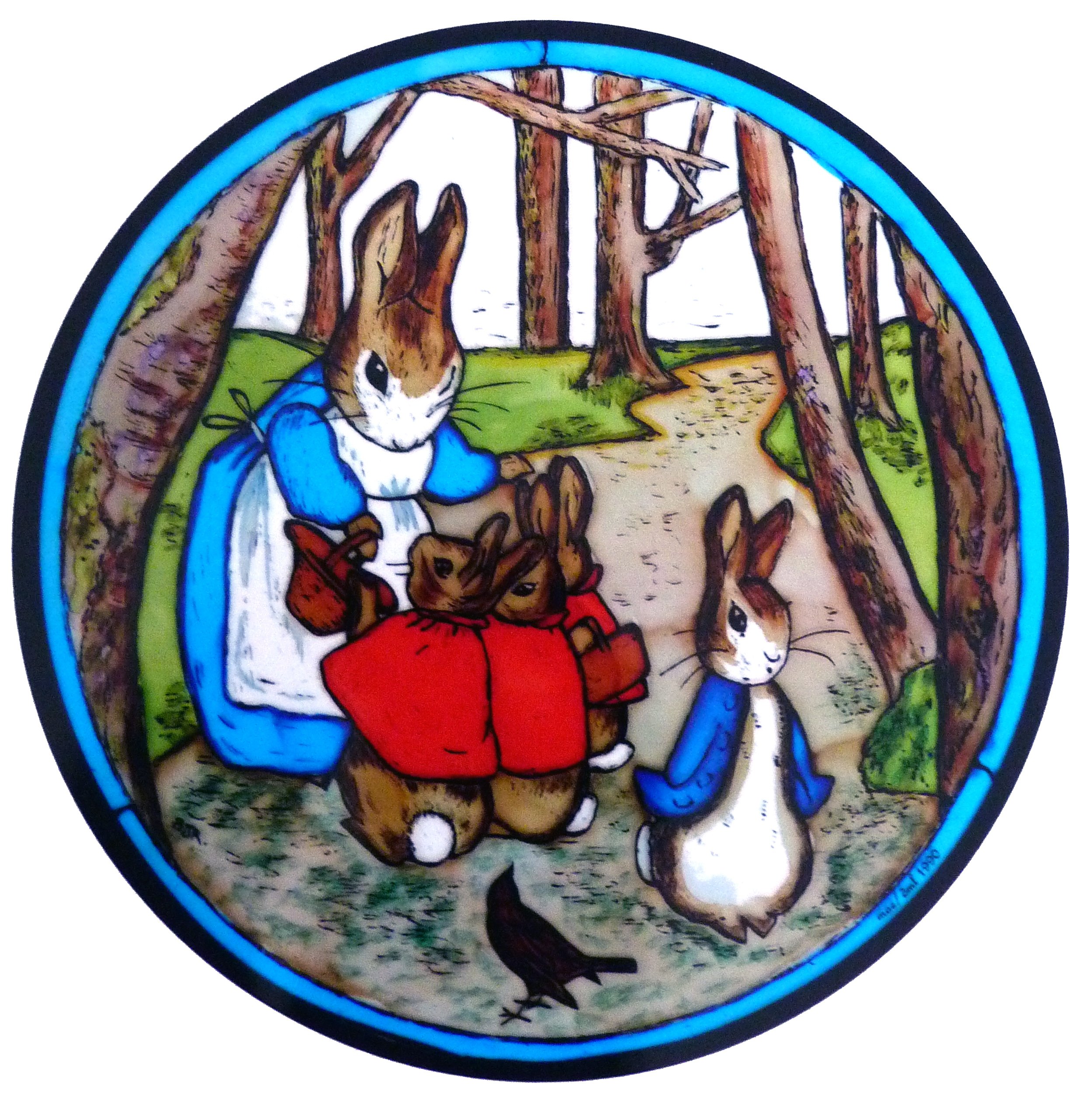 Vitrail statique Beatrix Potter occulter vis-à-vis sans perdre lumière