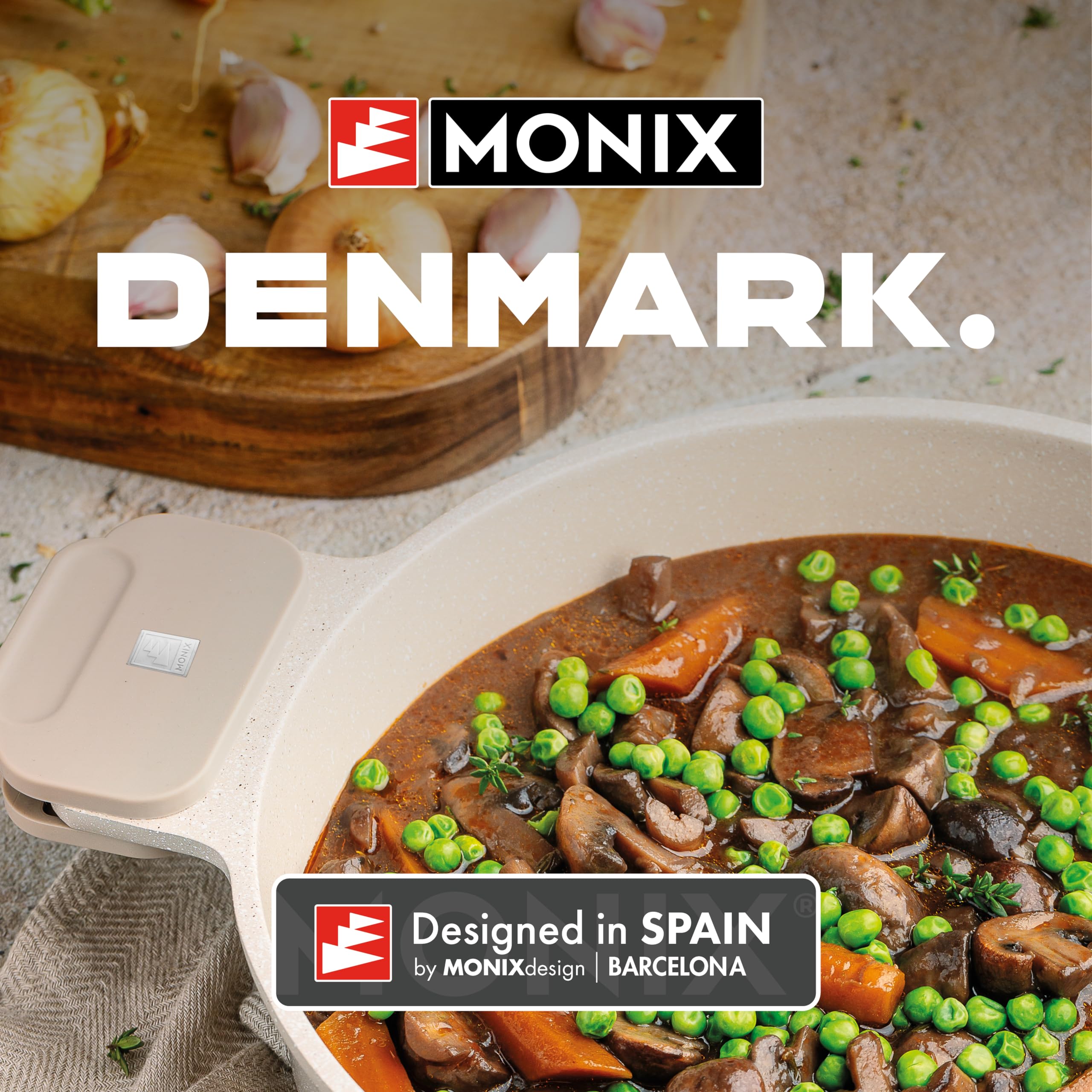 MONIX Denmark | Bateria de cocina 10 piezas, Aluminio Fundido con Antiadherente, Apta para todo tipo de Cocinas incluida Inducción
