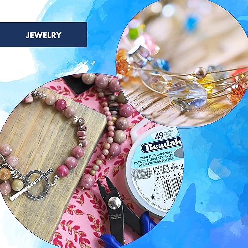 Miniatura 6 de Beadalon Alambre de cuerda de cuentas de acero inoxidable de 49 hebras, 0.036 pulgadas  0.036 in, negro, 100 pies  101.7 ft