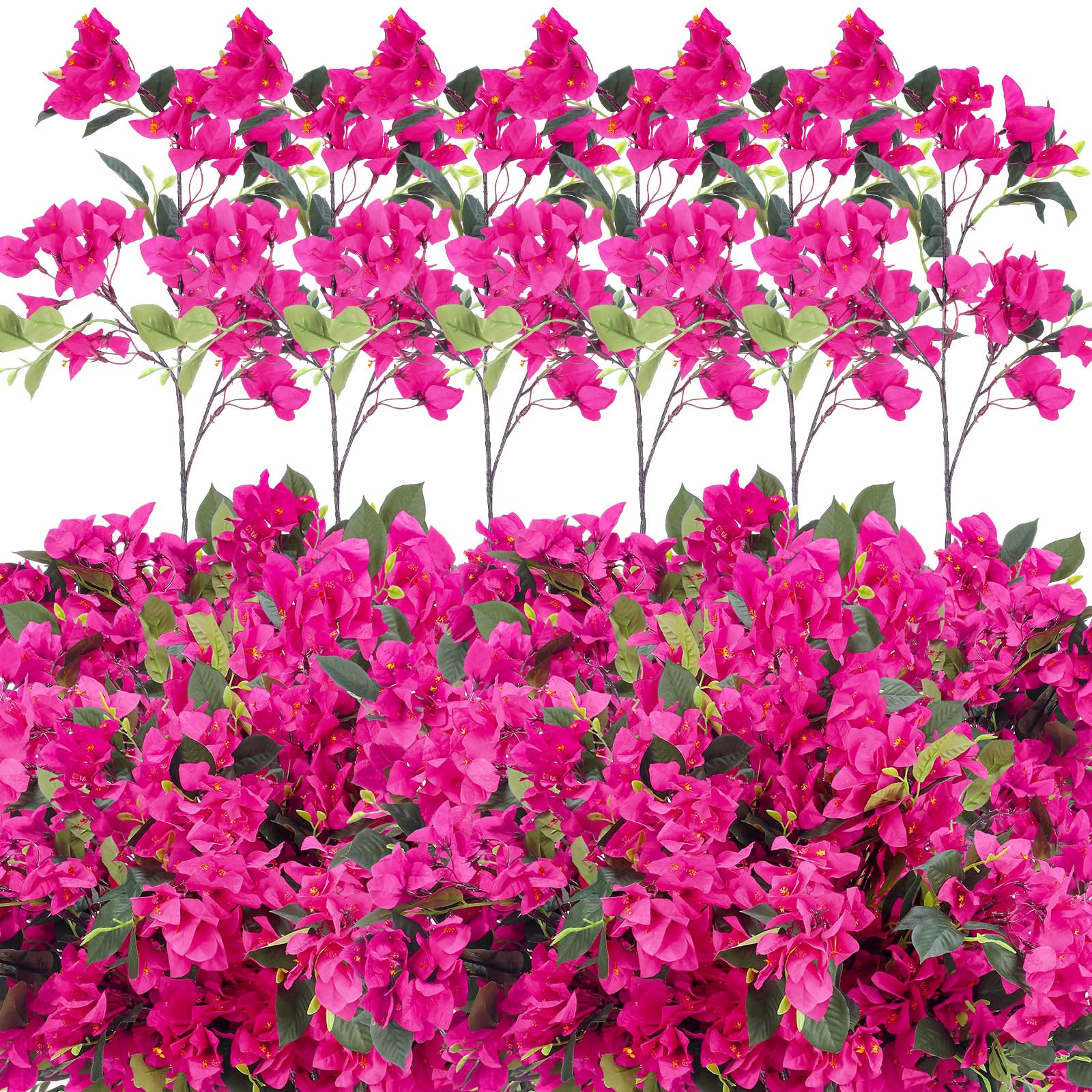 Fleurs de bougainvilliers artificiels en soie 76 cm pour suspension extérieure et centres de table