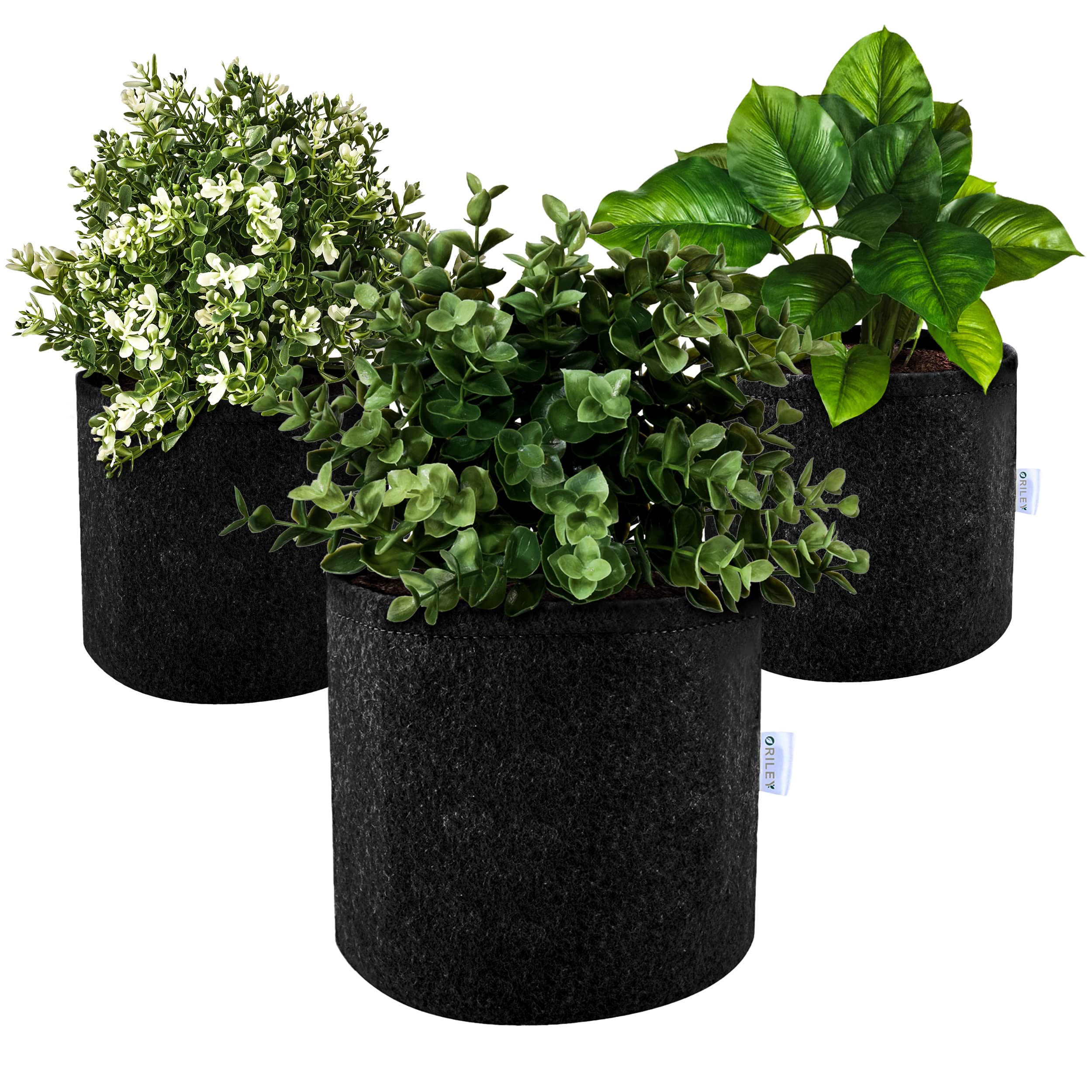 ORILEY Grow Bag Heavy Duty Geo Fabric Plant Pot Lightweight Bags Ideal for Gardening Balcony Terrace (Black, Round, 300 GSM 4 x 4 inch Pack of 3) (B0BX32SPQ9) Amazon Price History, Amazon Price Tracker