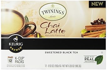 Twinings Chai Latte Tea K-Cups for Keurig, 12 Count Pack of 1