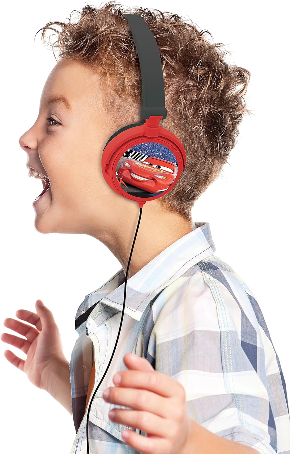 Lexibook Disney Pixar Cars 3 Lightning McQueen Stereo Headphones, Kid-Friendly Power, Foldable and Adjustable, Red/Black, HP010DC