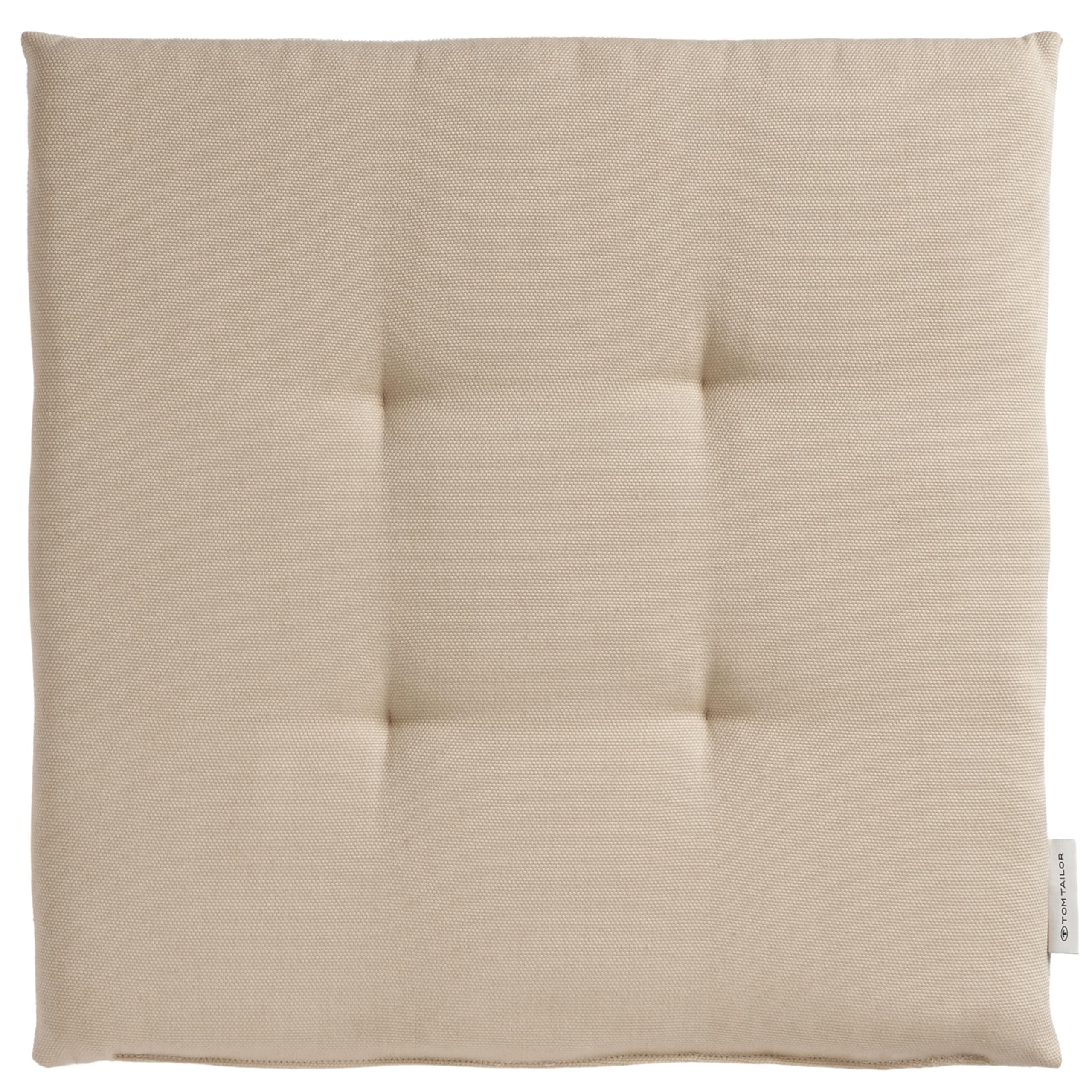 TOM TAILOR NEU! Sitzkissen Stuhl 4er Set - gemütliche Stuhlkissen 40x40 cm in Beige - Sitzauflage waschbar für Esszimmer, Bürostuhl, Bank, Boden & Gartenmöbel - Oeko Tex Zertifiziert