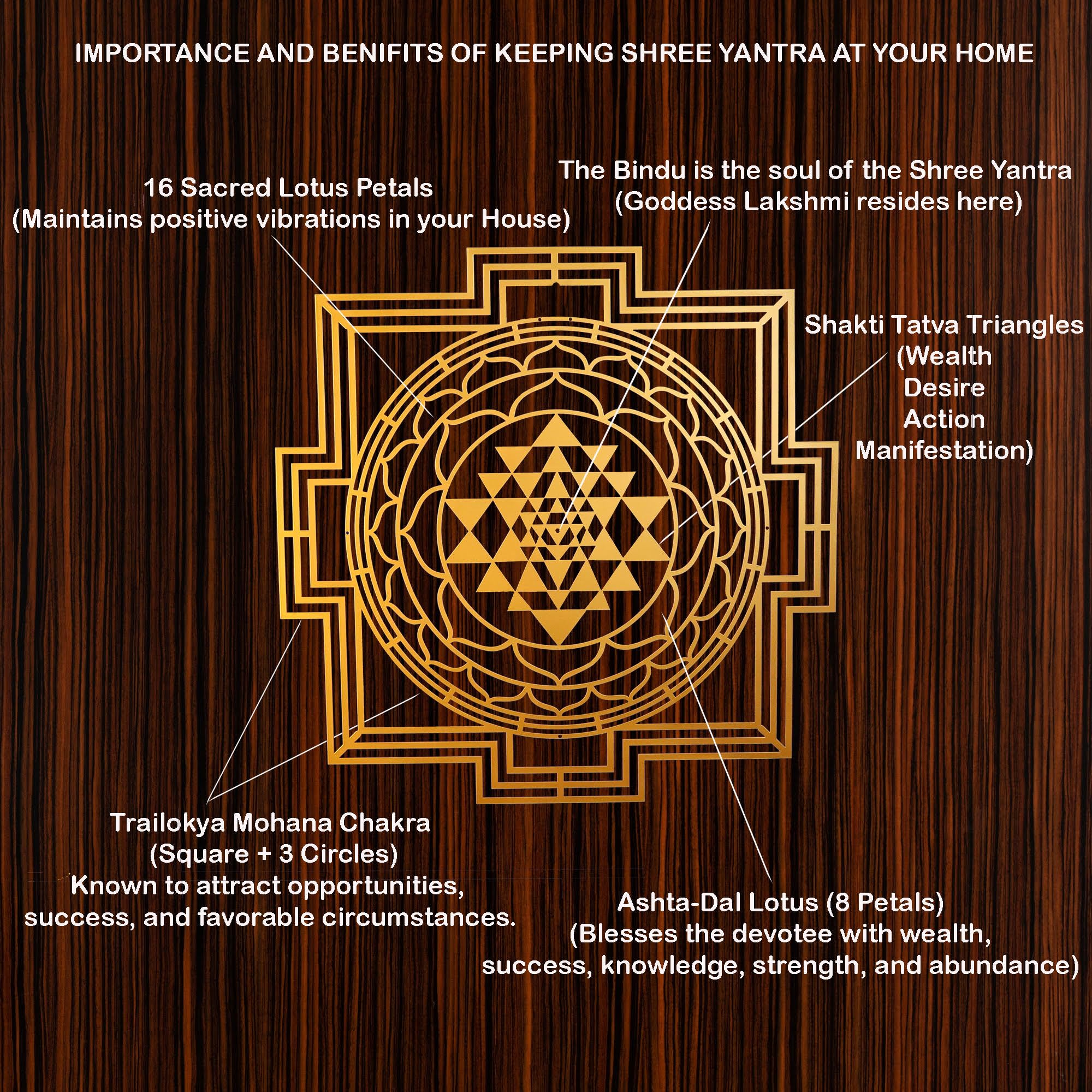 Shree Yantra Wall Art - Wealth & Prosperity -7 Shree Yantra Wall Art - Wealth & Prosperity -7