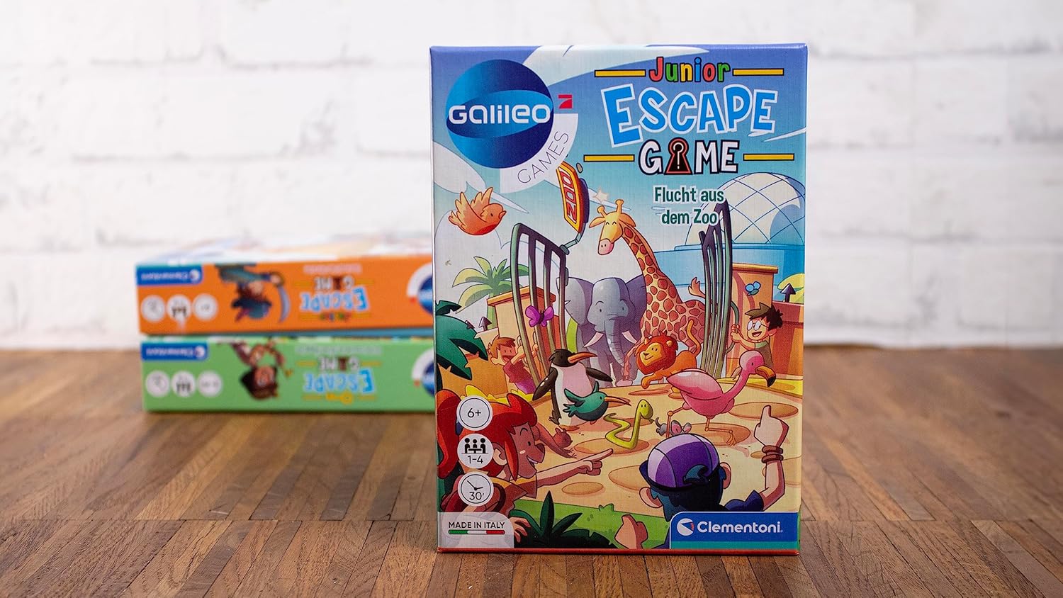 Clementoni Galileo Escape Game Junior - Escape from the Zoo - Game for Children from 6 Years - Social and Family 59338, 11.2 x 15.6 x 3.2