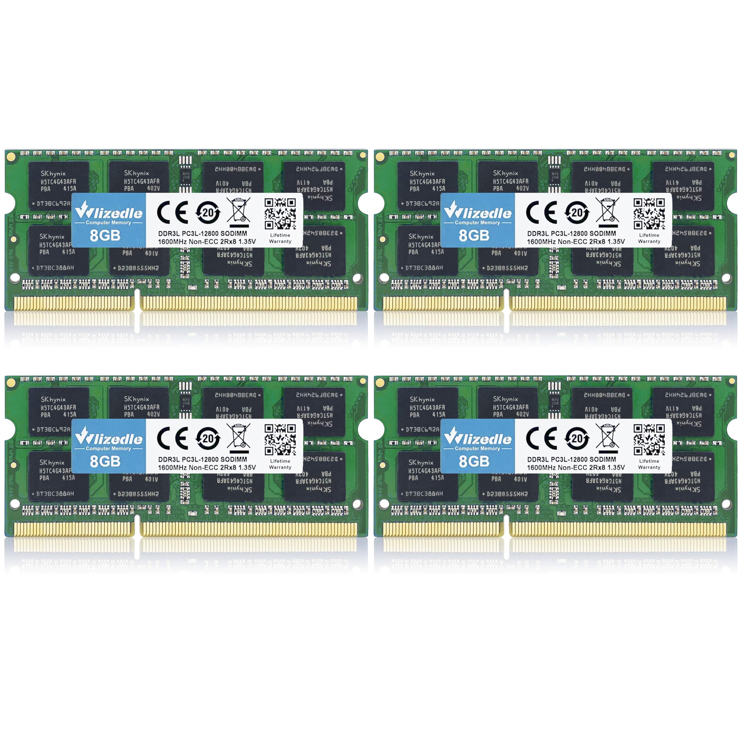 16GB Kit (2x8GB) DDR3 /DDR3L Laptop Memoria RAM 1600MHz CL11 SO-DIMM Wlizedle Modulo di Memoria PC3-12800 /PC3L-12800 204-Pin 1.35V /1.5V Notebook Memory per Computer Portatile, Verde
