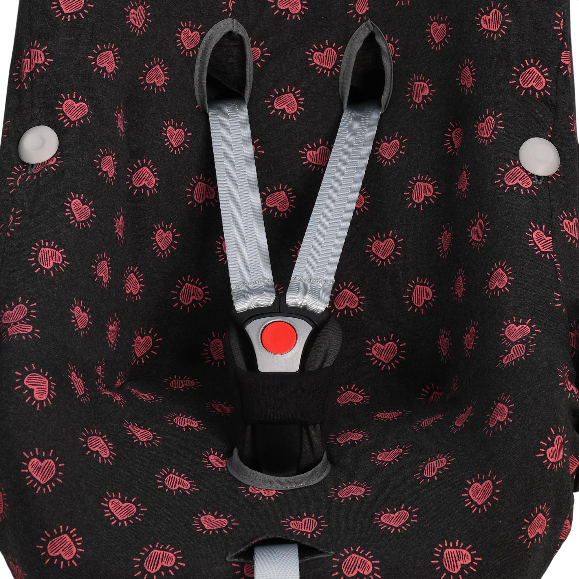JYOKO KIDS Rivestimento per seggiolino auto in cotone compatibile con Maxi Cosi Pebble (Fluor Heart, Pebble Pro I-size)