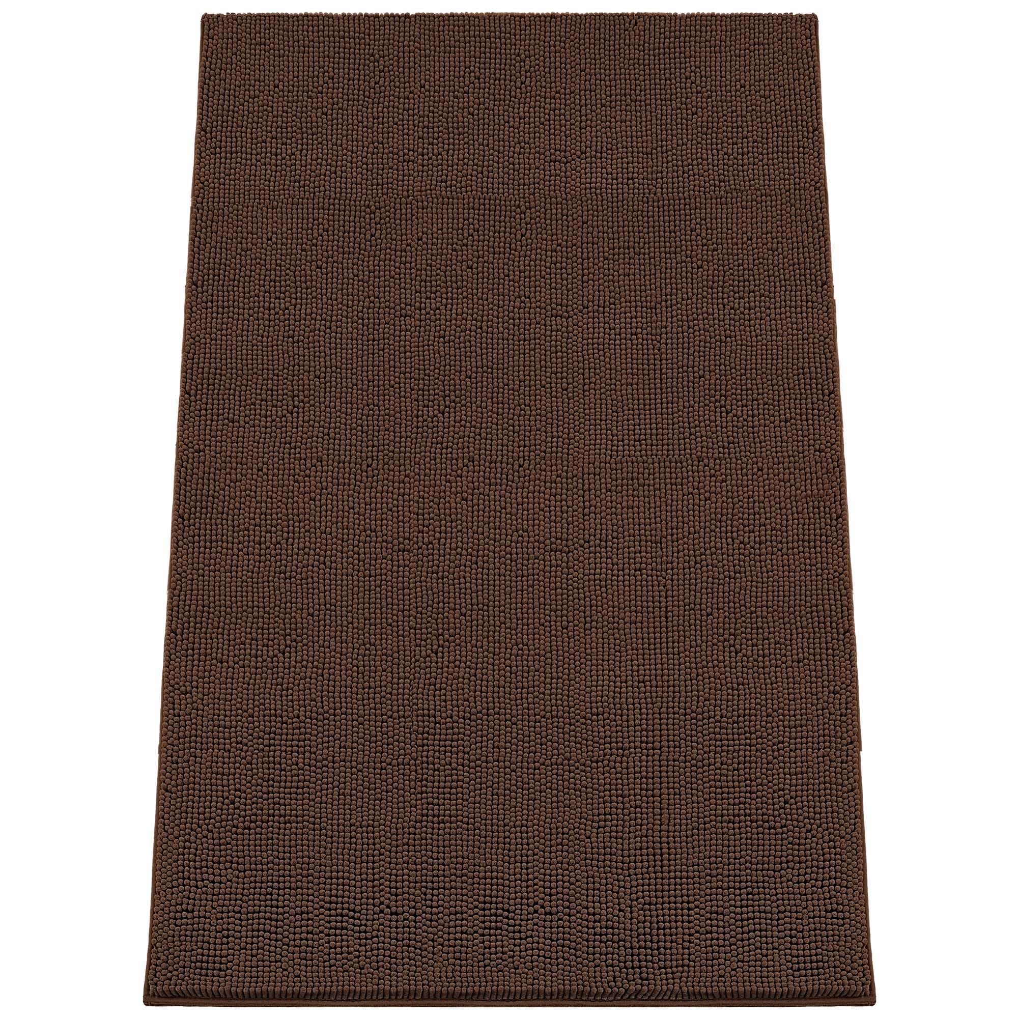 Absorbent Dog Door Mat for Muddy Paws, 72" x 48" Chenille Indoor Mats for Entryway, Trap Dirt Front Door Mat Indoor Entrance Washable Non Slip Soft Brown