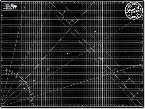 Miniatura 1 de Elan Alfombrilla de corte A1 negra y gris pardo, alfombrilla de corte autorreparable de 24 x 36 pulgadas, alfombrilla de manualidades de 5 capas