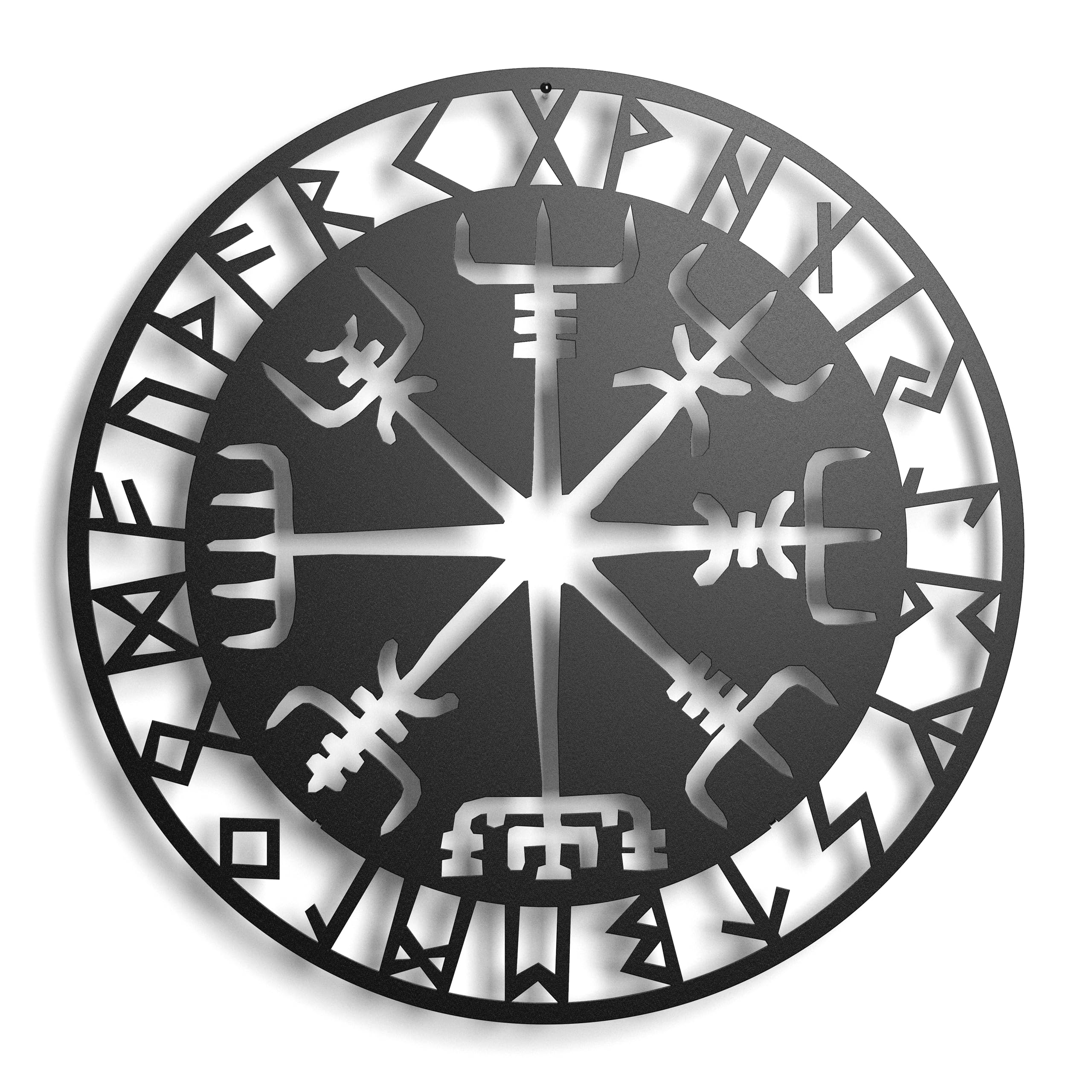 Viking Runes Metal Sculpture Wall Decoration Decoration Souvenir Sign Protective Talismans Art Stones Symbolism Vinkingas Gift for Friends