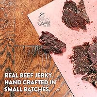 Vista 3 de Hardtimes Carne seca hecha a mano, sabor original, paquete de 4 bolsas de 2.25 onzas