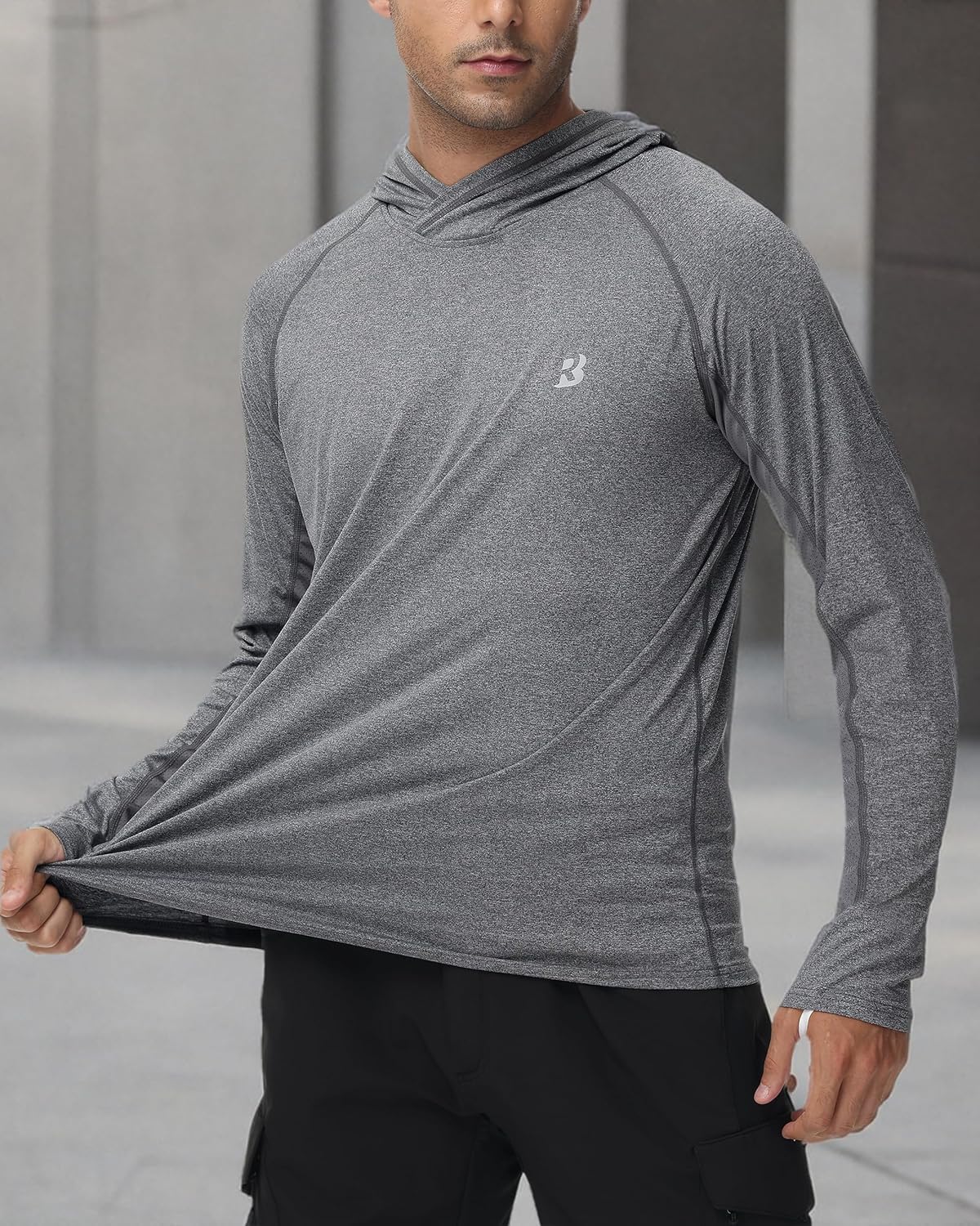 Roadbox Mens UPF 50+ Fishing Shirts, Long Sleeve UV Sun Hoodie, Hiking Running Swim Athletic Workout Shirt - Image 6