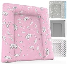 Baby'ness Waterproof Changing Mat - 50 x 70 cm - High Quality, Wipe Clean, Easy to Clean - Expand Your Changing Area with Changing Mats - Moon Stars Pink