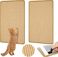 GraciadecoStorage 2-Pack Large Sisal Cat Scratching Mat 23.6x15.7" - Durable Wall & Floor Scratcher with Anti-Slip Tape for Indoor Cats