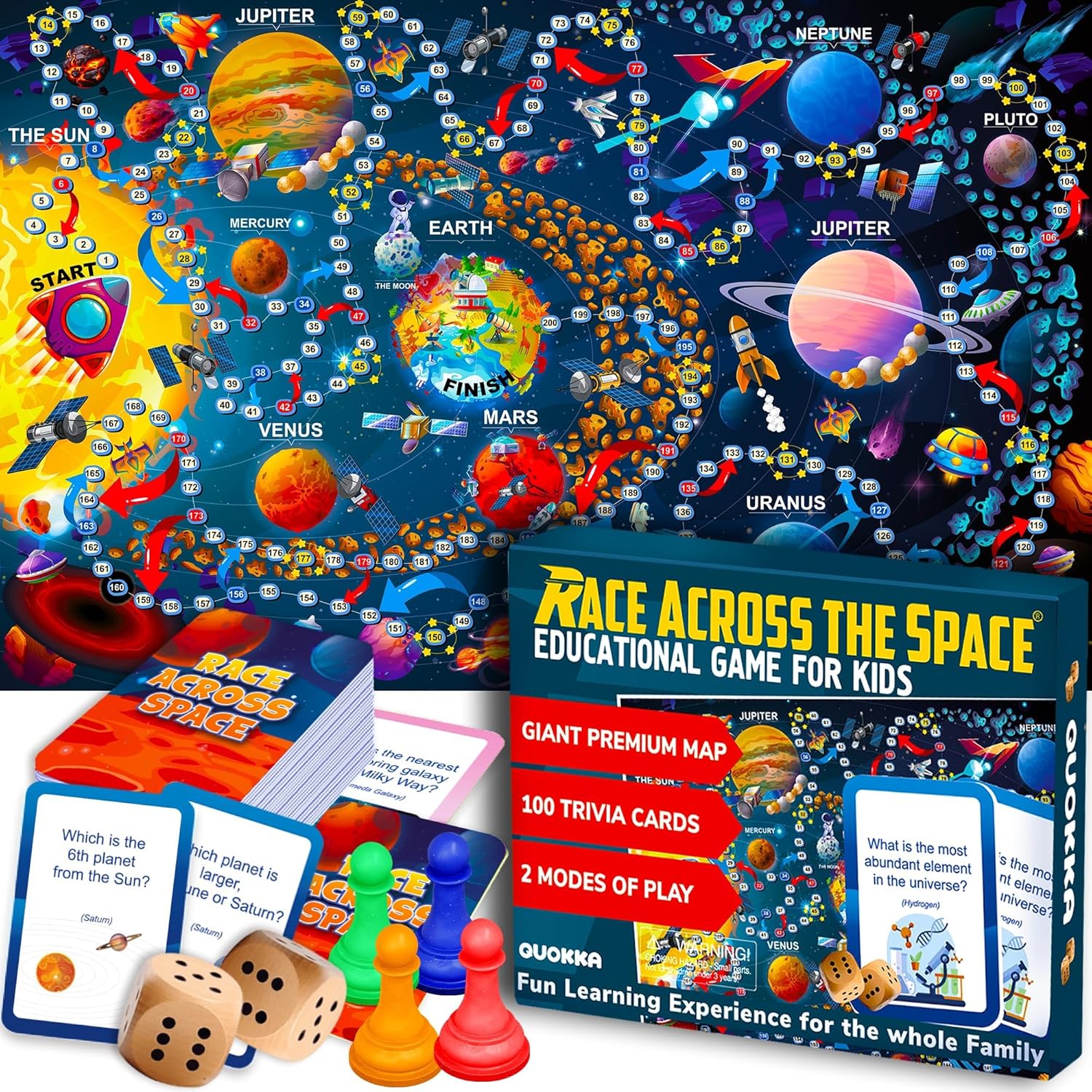 QUOKKA Solar System Board Game for Kids 8-12 - Learning Family Games ...
