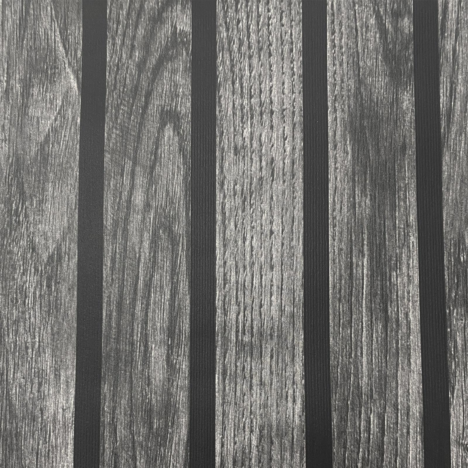 Sophie Laurence Black Grey Black Wooden Slats Wallpaper Grey Textured Free Match Feature Wall Living Room