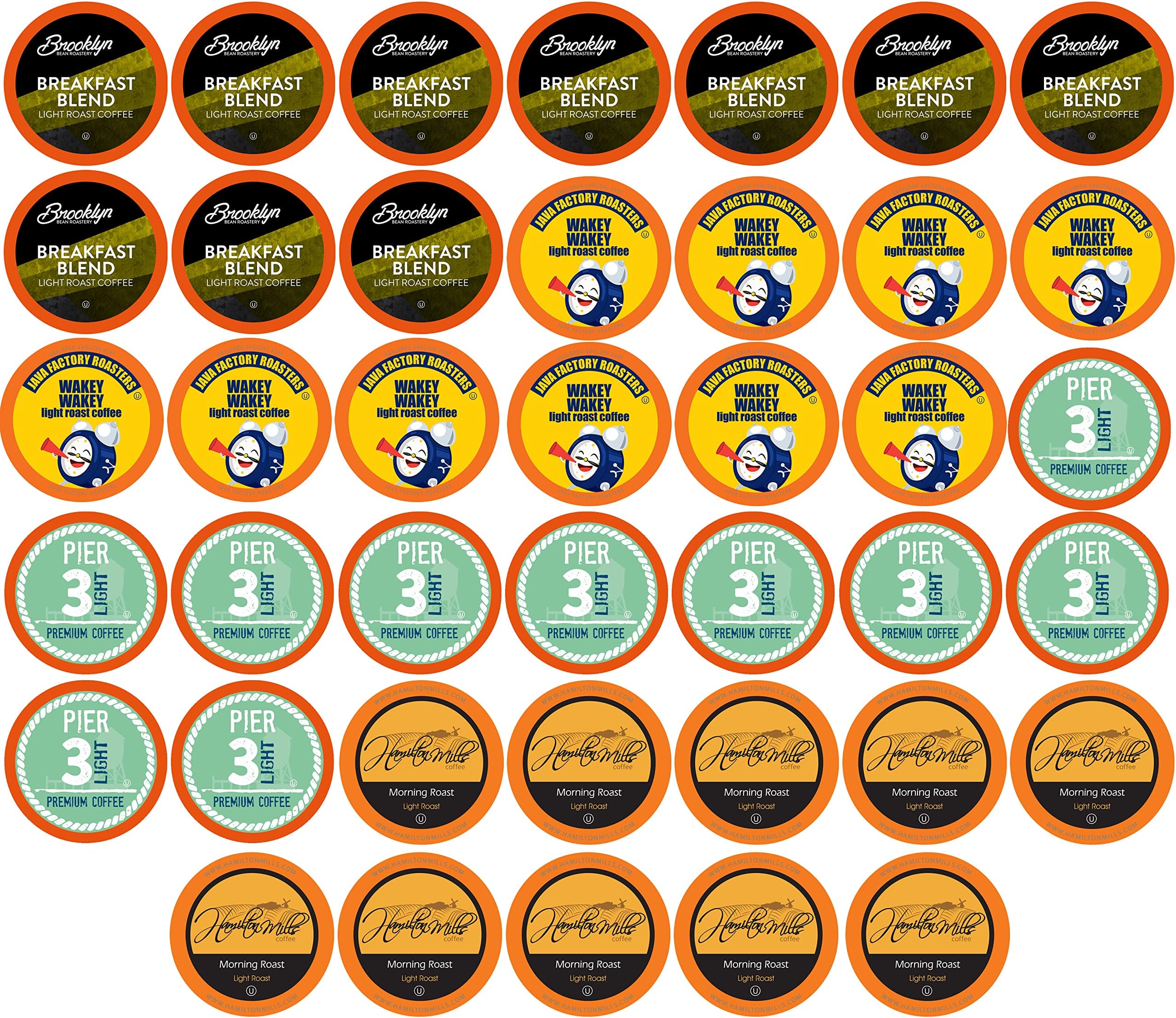 Two Rivers Coffee Light Roast Coffee Pods, Compatible with 2.0 Keurig K-Cup Brewers, Variety Sampler Pack, 40 Count