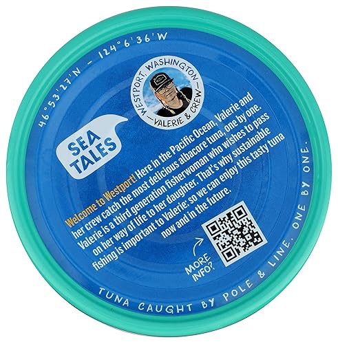 Miniatura 5 de Sea Tales Atún Albacora en agua sin sal añadida, 5 onzas