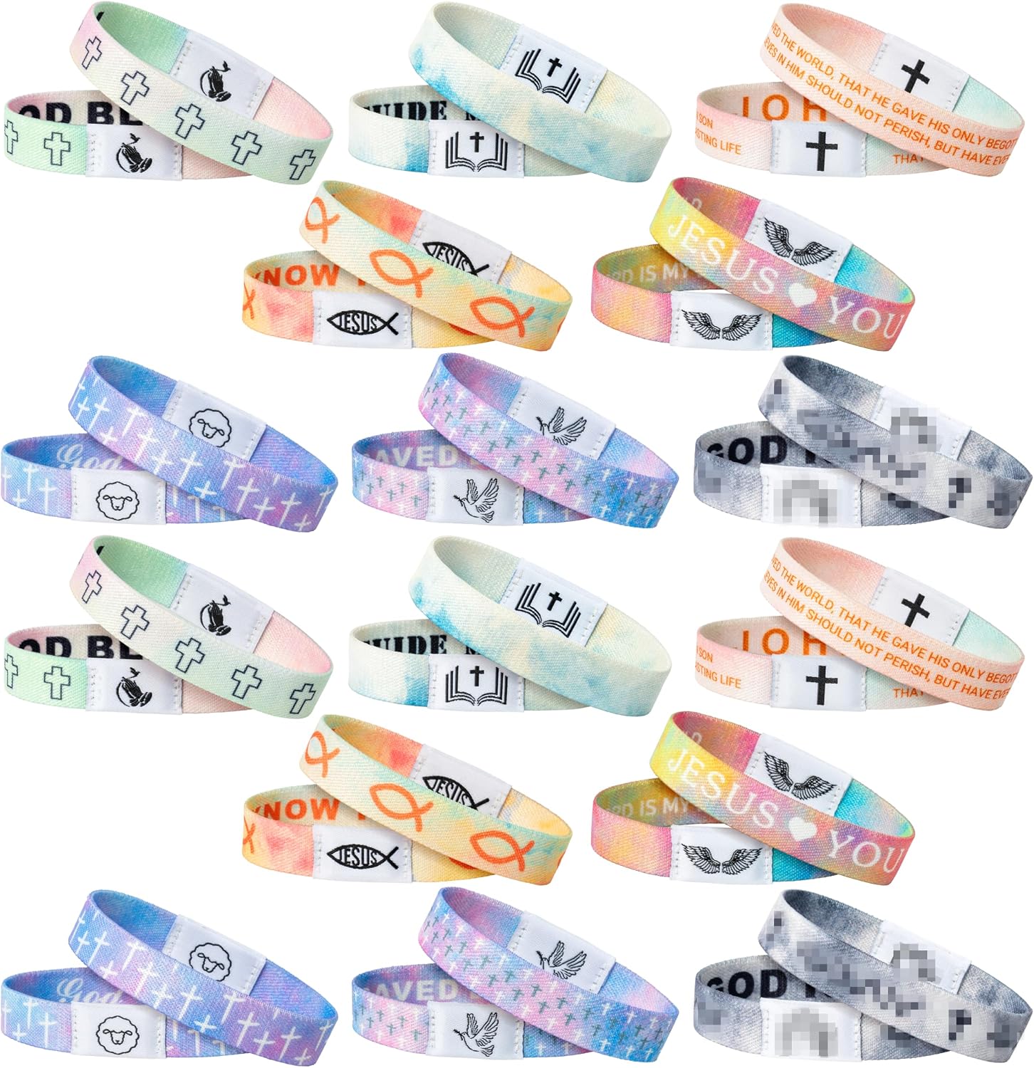 EYxsaxenk Colorful Religious Scripture Daily Bible Verse NFC Bracelets Set