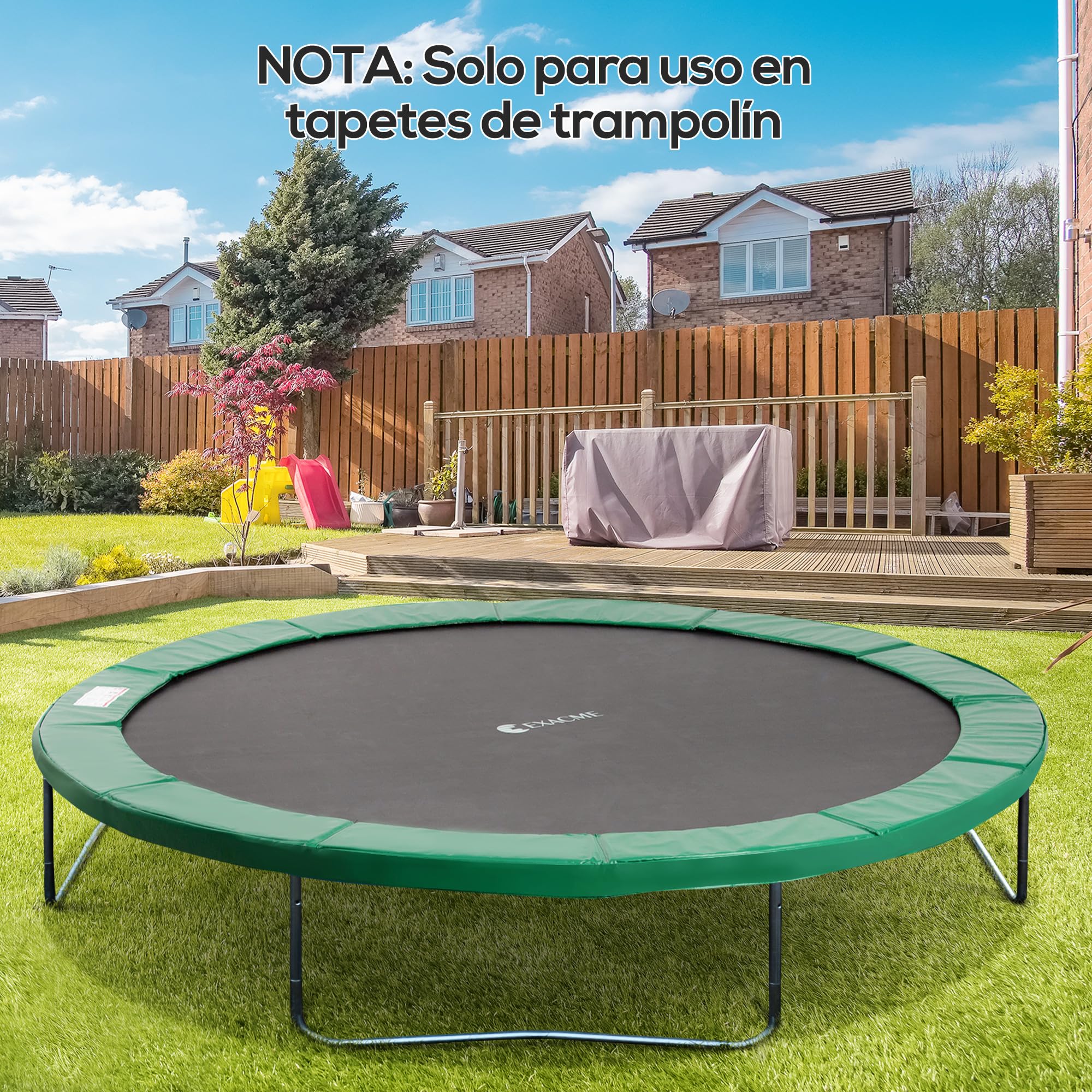 HOMCOM Cubierta de Protección Acolchada Borde de Seguridad para Trampolines Cama Elástica con Diámetro Ø366 cm Verde