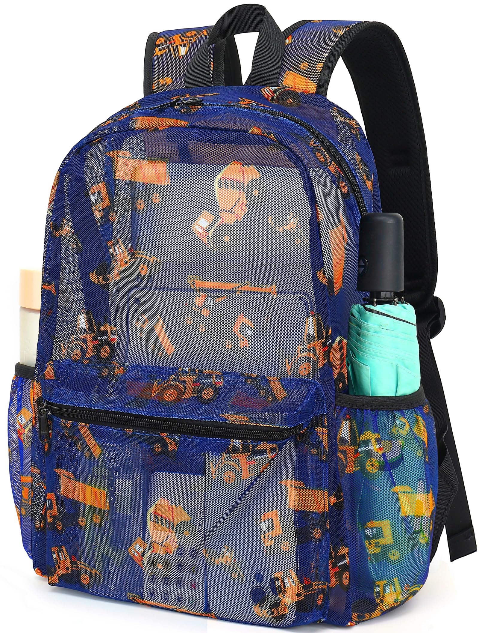 CAMTOP Mesh Backpack Kids Boys Girls Bookbag See Through Preschool Kindergarten Backpacks Casual Daypack for School Beach Travel Swim(Age 3-8 Years,