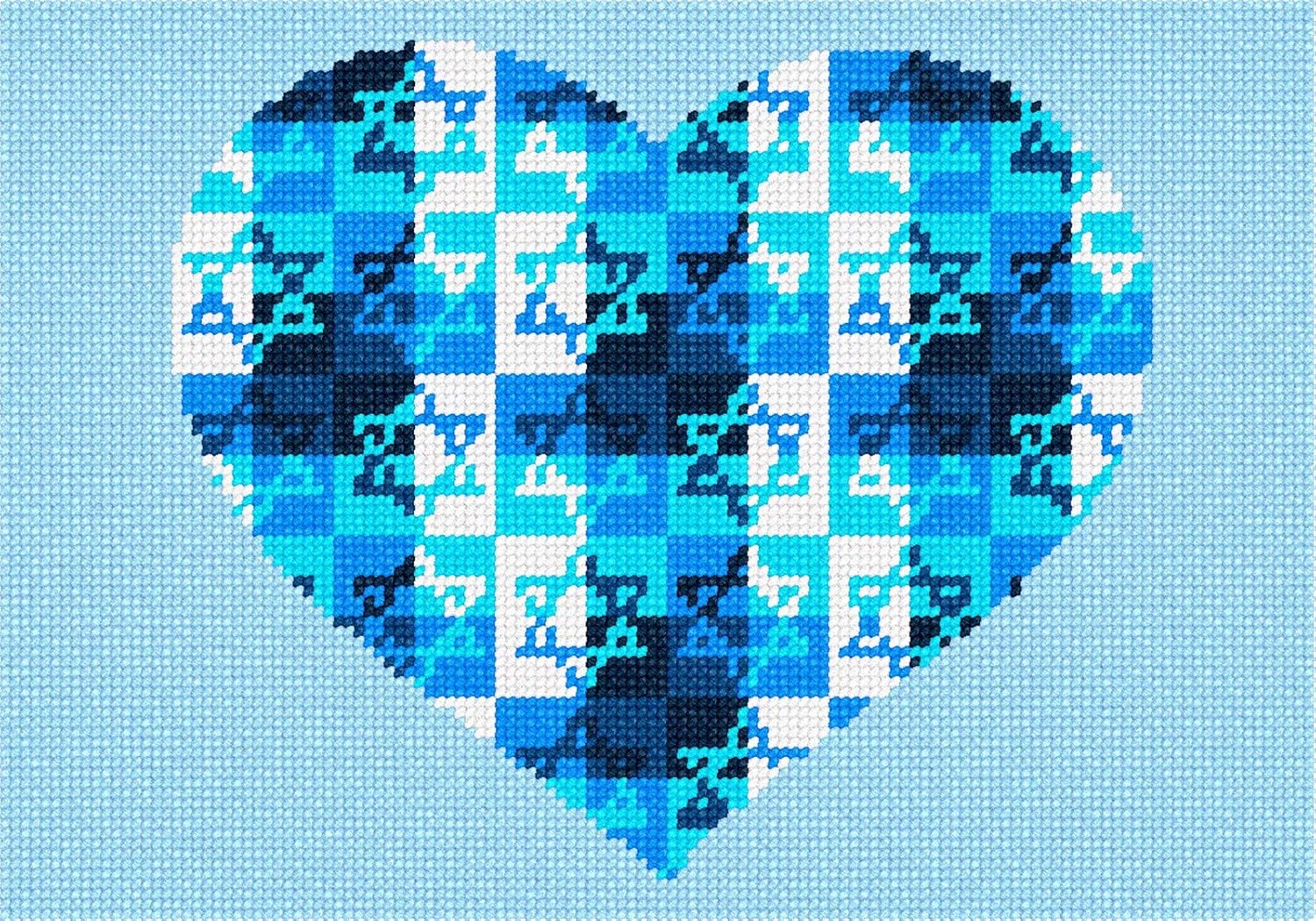 Pepita needlepoint kit Heart Jewish Star, 10" x 7"