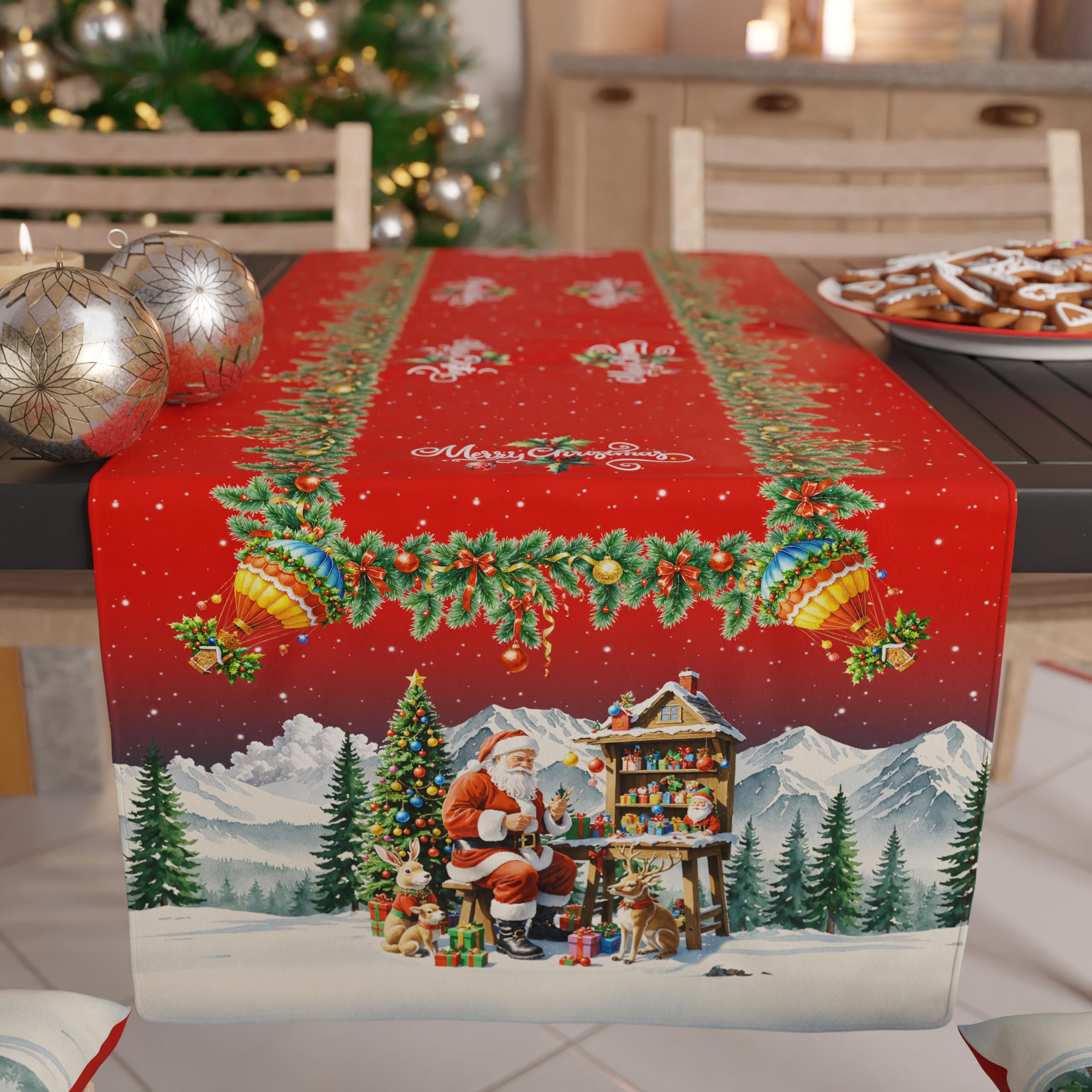 PETTI Artigiani Italiani - Camino de Mesa Navideño 140x40 cm, Camino de Mesa Navidad para Cocina, Decoración Navideña para Mesa, Camino de Mesa Elegante Tartan, 100% — view 94