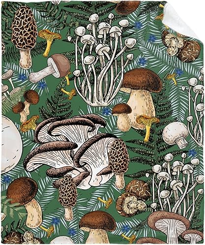 Miniatura 8 de Manta de franela suave y ligera de regalo de hongos, adecuada para cama, sala de estar y viajes, de 80 x 60 pulgadas, para Audlt