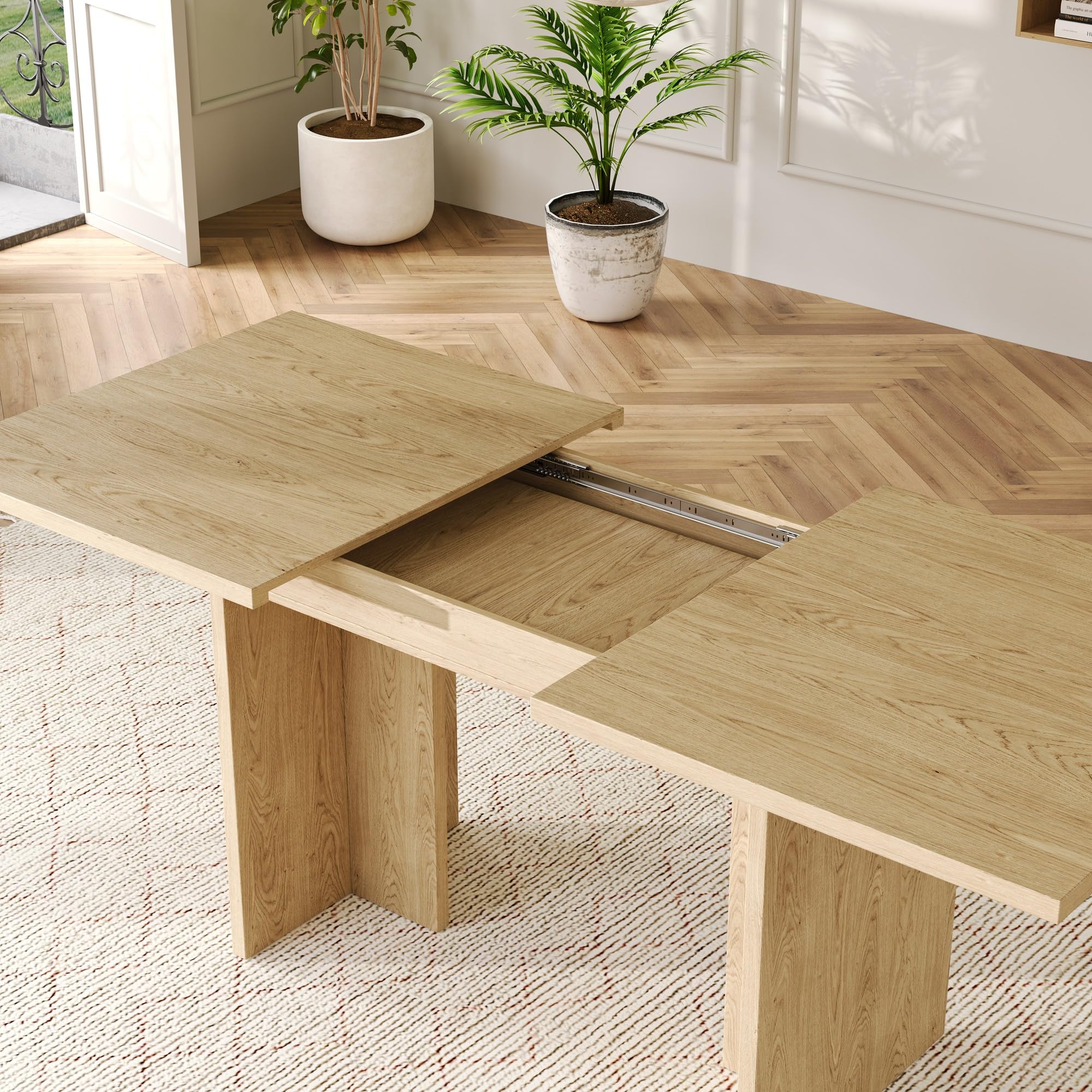 Table repas rectangulaire extensible chêne 140/180cm avec plateau épais 30mm