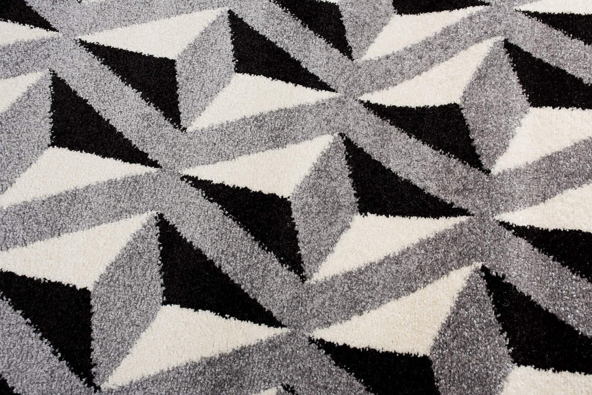 Tapiso MAROKO dywan do salonu, krótkie runo, nowoczesny, geometryczny, kwadratowy, w kratkę, czarno-szary, kremowy, do sypialni, kuchni, Ökotex 140 x 190 cm