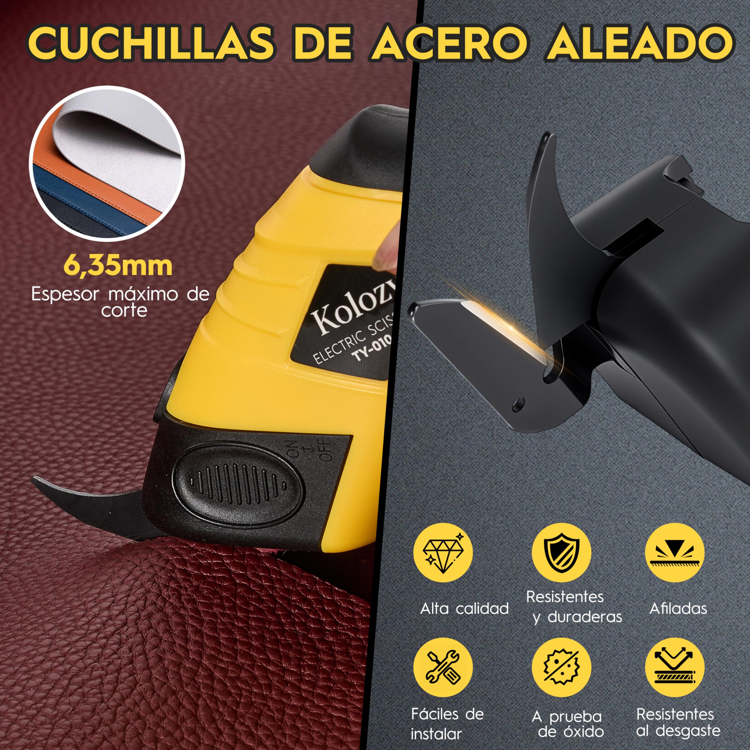 Tijeras Eléctricas Costura sin Cable, Cortador de Carton Recargable 4V Batería 2500 mAh 10000 RPM con 2 Cuchillas, Cutter Eléctrico Apto para Tela Cartón Alfombras Fieltro Cuero Plástico