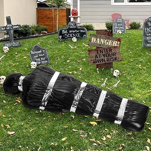 Juego de decoración de Halloween de casa embrujada espeluznante, accesorios de víctimas muertas aterradoras, inflables para exteriores