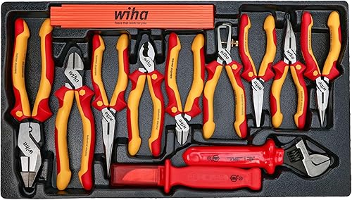 Miniatura 6 de Wiha 32800 juego de herramientas aisladas con desarmadores llaves para tuercas pinzas cortadoras cuchillos y dados en bolsa de herramientas