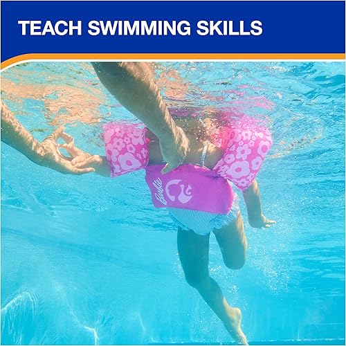 Miniatura 3 de SwimWays Barbie - Entrenador de natación, chaleco salvavidas aprobado por la Guardia Costera de Estados Unidos, chaleco de natación para niños y