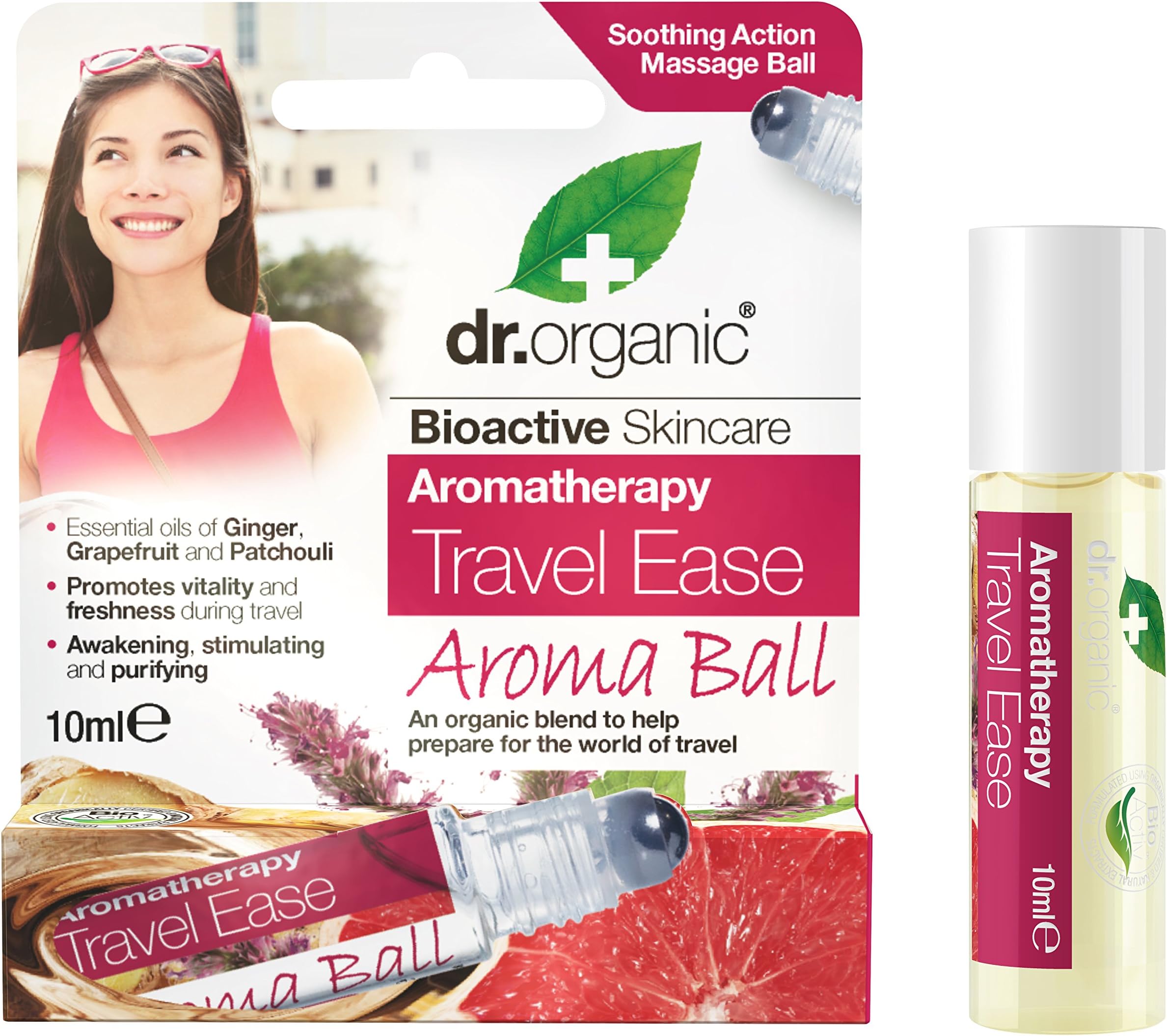 DR ORGANIC Aromatherapy Travel Ease Ball, 46g - Lot of 2