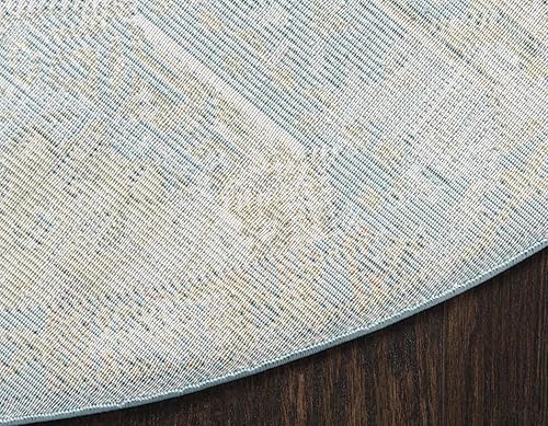 Miniatura 8 de Unique Loom Baracoa Collection - Alfombra de área Coppelia (5 pies 5 pulgadas, redonda, azul claroazul)