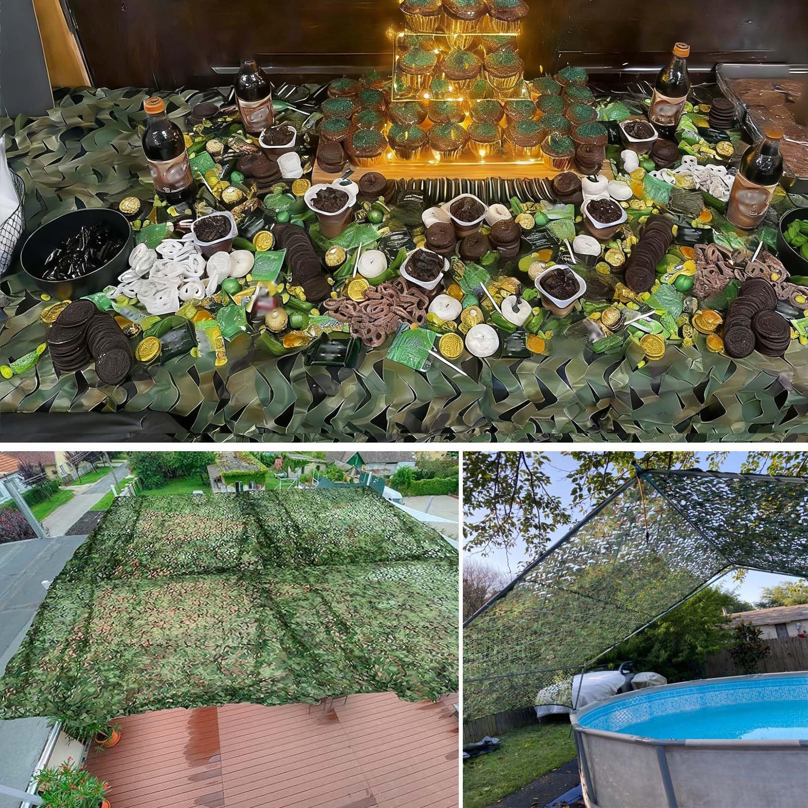 Rete Mimetica Militare per Esterni - Protezione Solare, Rinforzata Camouflage Net Caccia Decorazione Forestale e Campeggio, Leggera e Dimensioni Personalizzabili
