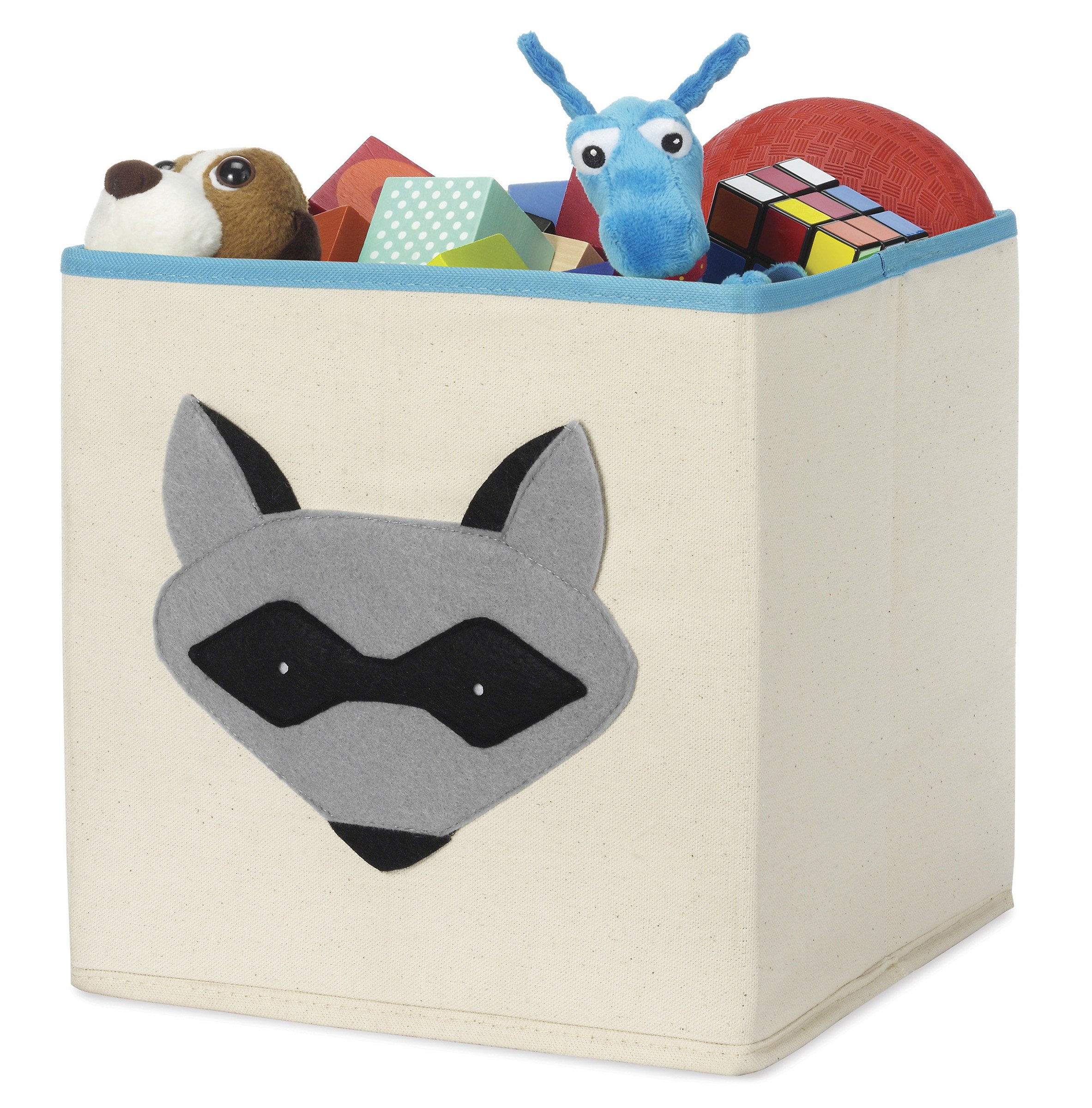 Whitmor Kids Raccoon Canvas Collapsible Cube - 10 x 10 x 10 inches