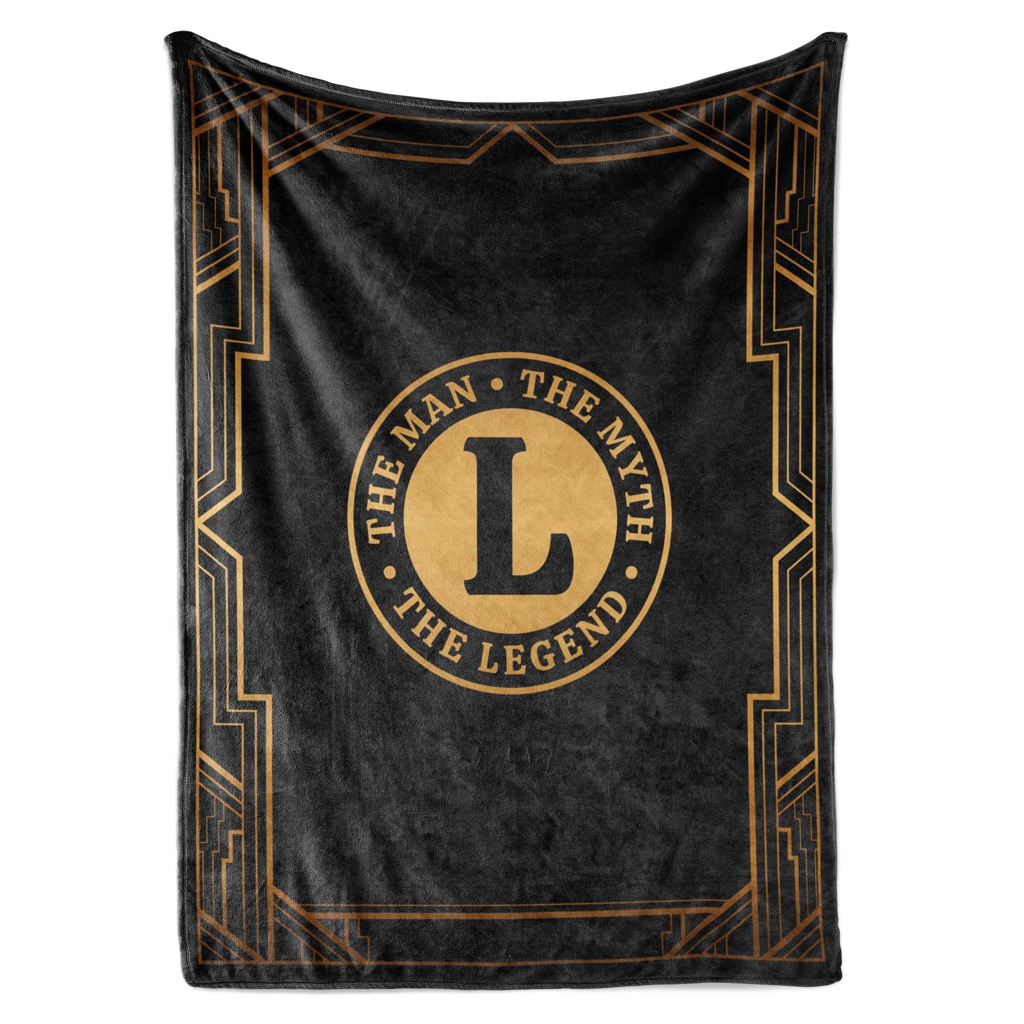 InnoBeta Initial Birthday Gifts for Men, Birthday Gifts for Him, The Man The Myth The Legend Gift Ideas for Dad, Grandpa, Uncle- 300gsm Flannel Blanket- 60"x 80"L