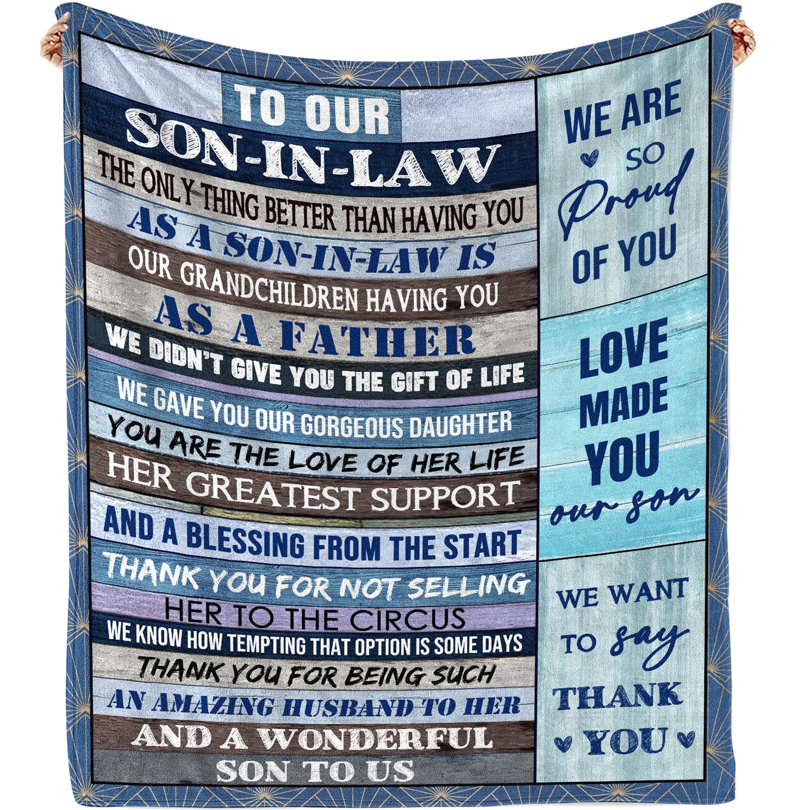 Coperta regalo per genero 152,4 x 127 cm, regali per suocera, regali per suocera, regali per genero, regali di compleanno per genero, regali per genero Natale, futuro figlio in legge regali