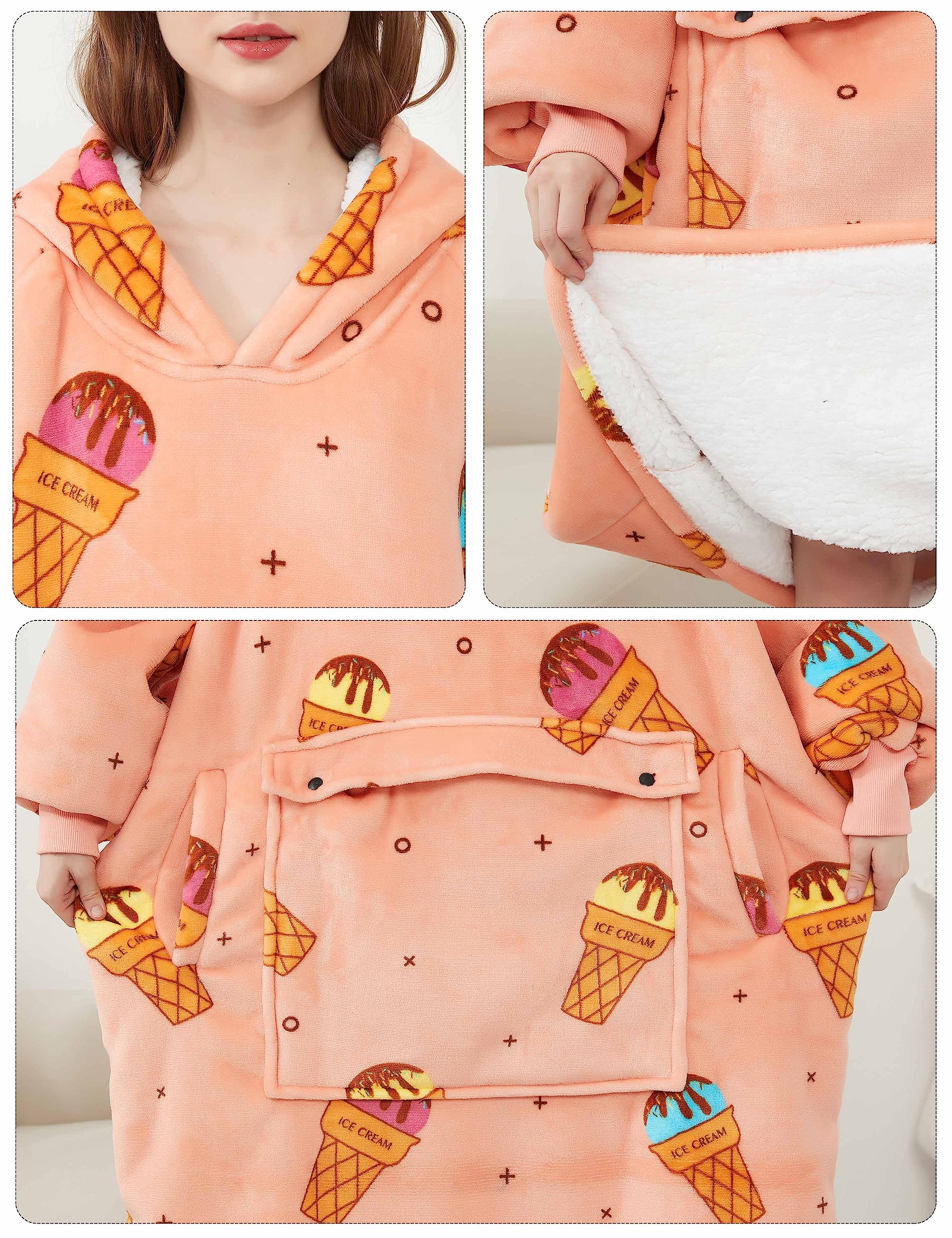 KFUBUO Koce do noszenia Uniseks Wearable-blankets