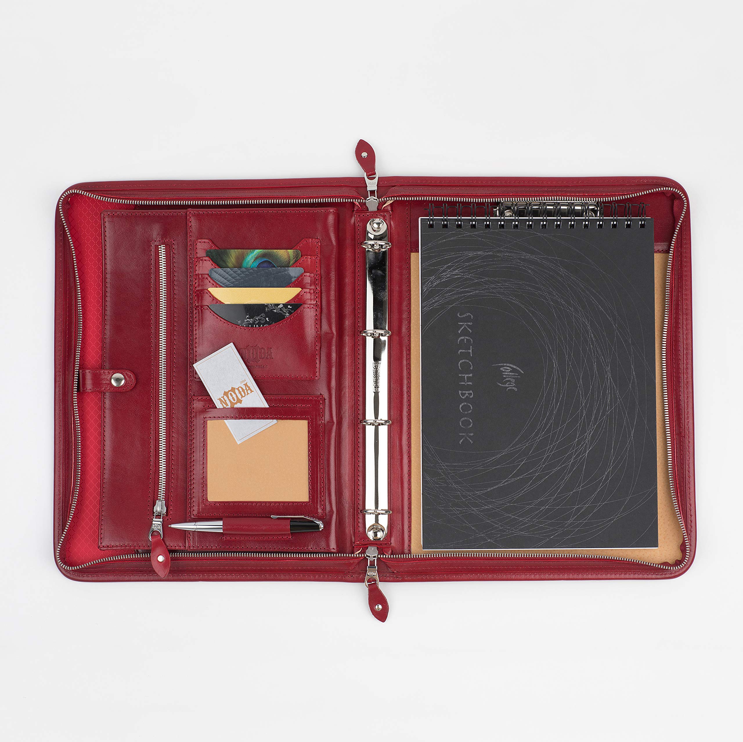 Leder Oder A4, Dokument mappe rot, Ringbuch